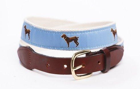 Brown Dog Ribbon Belt - Light Blue - Little Brown Dog Southern Trade Co